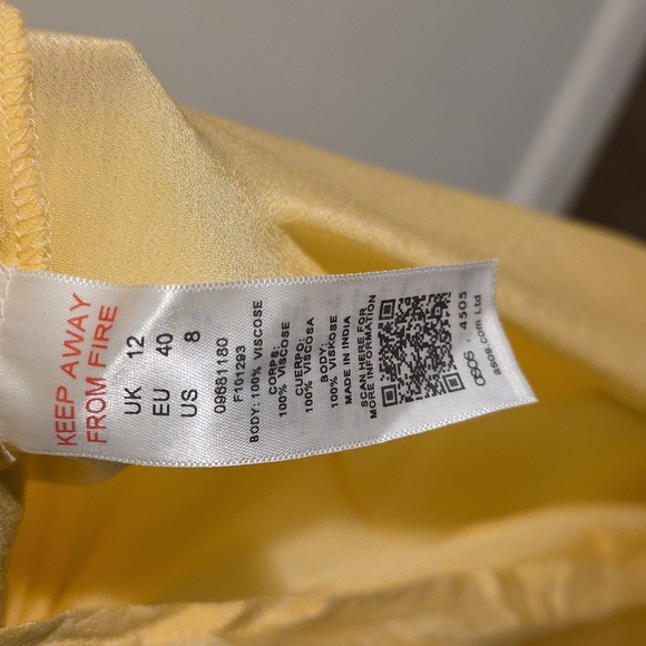 ASOS DESIGN rope detail v front beach maxi dress in golden yellow Size 8 - Picture 7 of 7